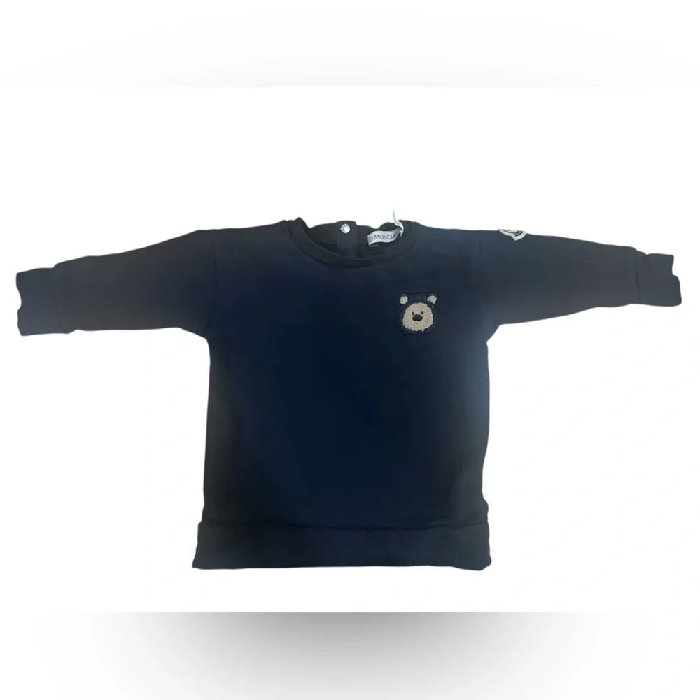 Moncler Kids Navy Sweatshirt with Bear Patch